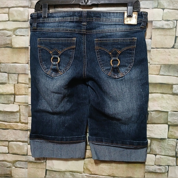 SOUTH POLE Women's Juniors‎ 9 Dark Blue Jean Shorts - Picture 2 of 6